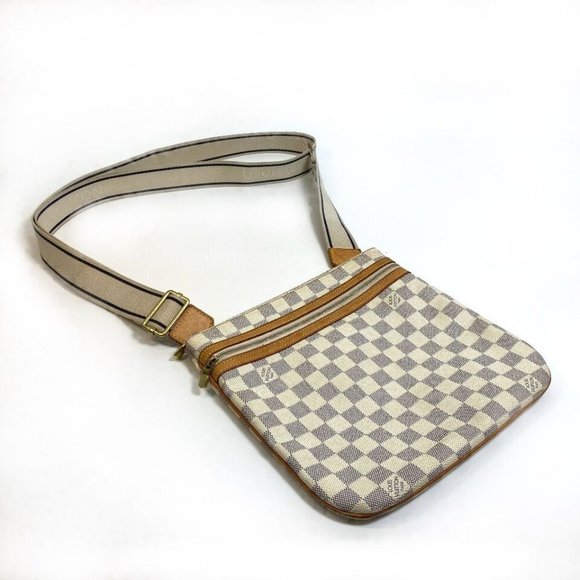 LOUIS VUITTON N51112 DamierAzur Pochette Bosphore Crossbody Shoulder Bag White - Picture 2 of 16
